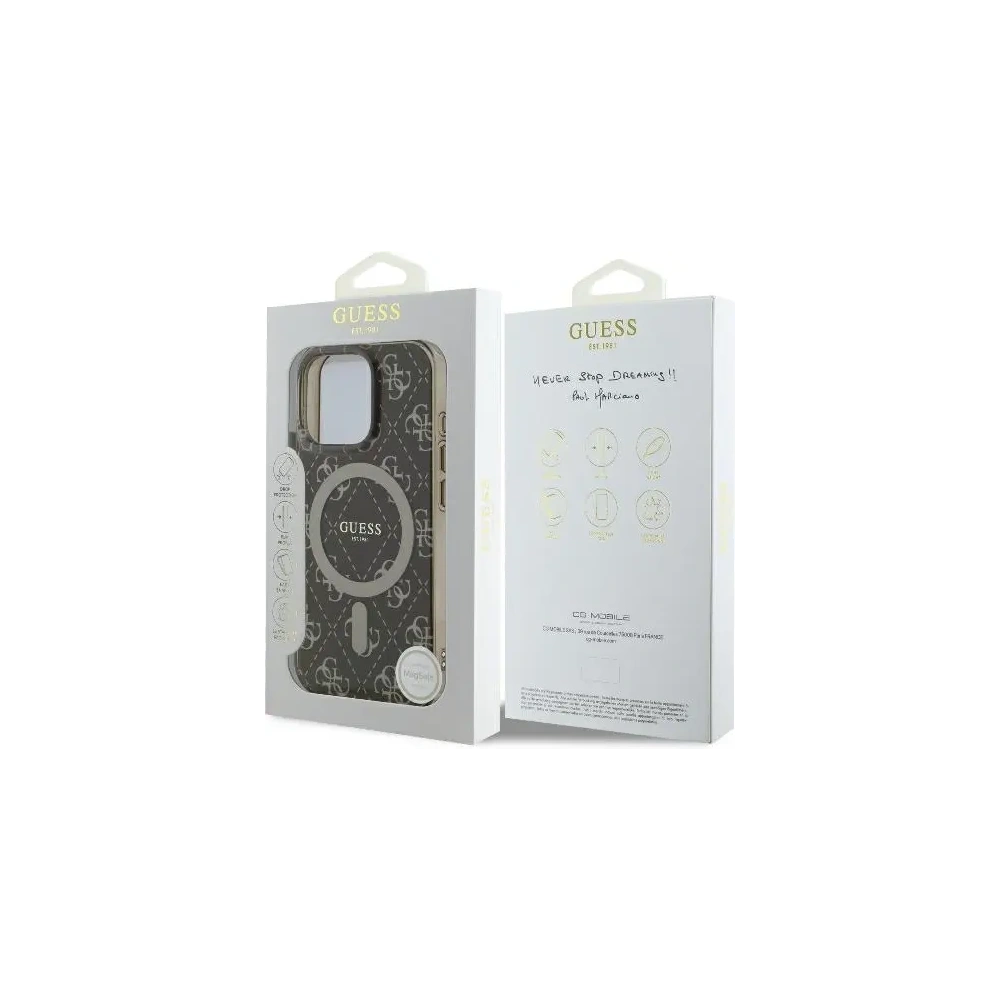 Etui Guess GUHMP16XH4DTEW Apple iPhone 16 Pro Max hardcase IML 4G Background MagSafe brązowy/brown
