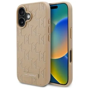 Buy Karl Lagerfeld KLHMP16SPKHPORPE Apple iPhone 16 hardcase Hot Stamp Magsafe beige - KLD21770 - {ean13} - Home Screen Store Europe