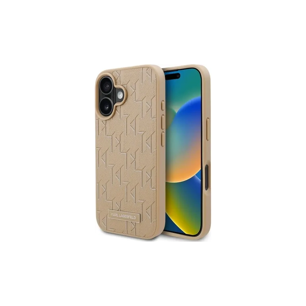 Etui Karl Lagerfeld KLHMP16SPKHPORPE Apple iPhone 16 hardcase Hot Stamp Magsafe beżowy/beige