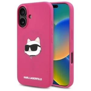 Buy Karl Lagerfeld KLHMP16SSCHPPLF Apple iPhone 16 hardcase Silicone Choupette Head Print MagSafe fuschia - KLD21771 - {ean13} - Home Screen Store Europe