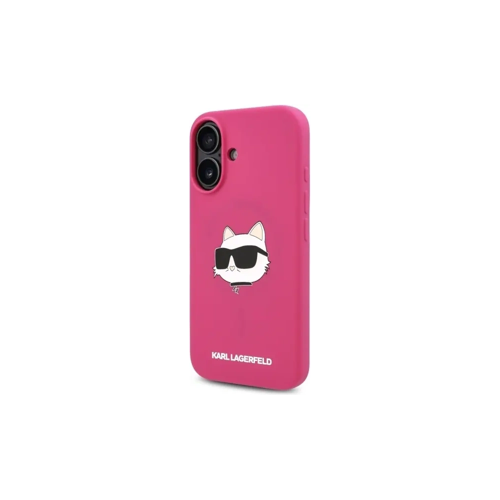 Etui Karl Lagerfeld KLHMP16SSCHPPLF Apple iPhone 16 hardcase Silicone Choupette Head Print MagSafe fuksja/fuschia