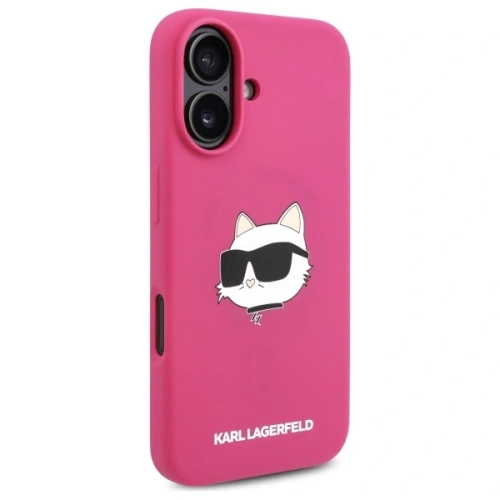 Buy Karl Lagerfeld KLHMP16SSCHPPLF Apple iPhone 16 hardcase Silicone Choupette Head Print MagSafe fuschia - KLD21771 - {ean13} - Home Screen Store Europe