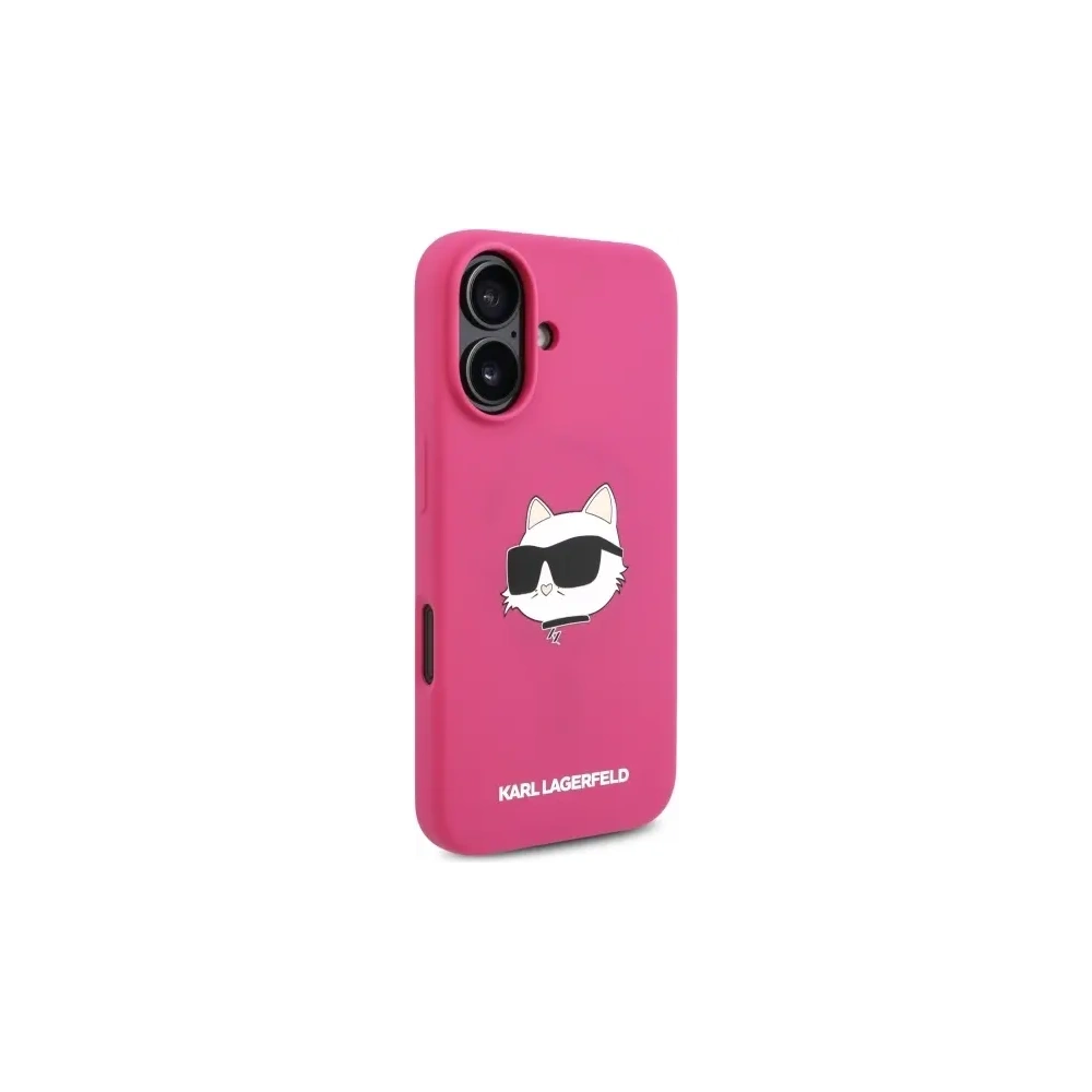 Etui Karl Lagerfeld KLHMP16SSCHPPLF Apple iPhone 16 hardcase Silicone Choupette Head Print MagSafe fuksja/fuschia