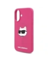 Buy Karl Lagerfeld KLHMP16SSCHPPLF Apple iPhone 16 hardcase Silicone Choupette Head Print MagSafe fuschia - KLD21771 - {ean13} - Home Screen Store Europe