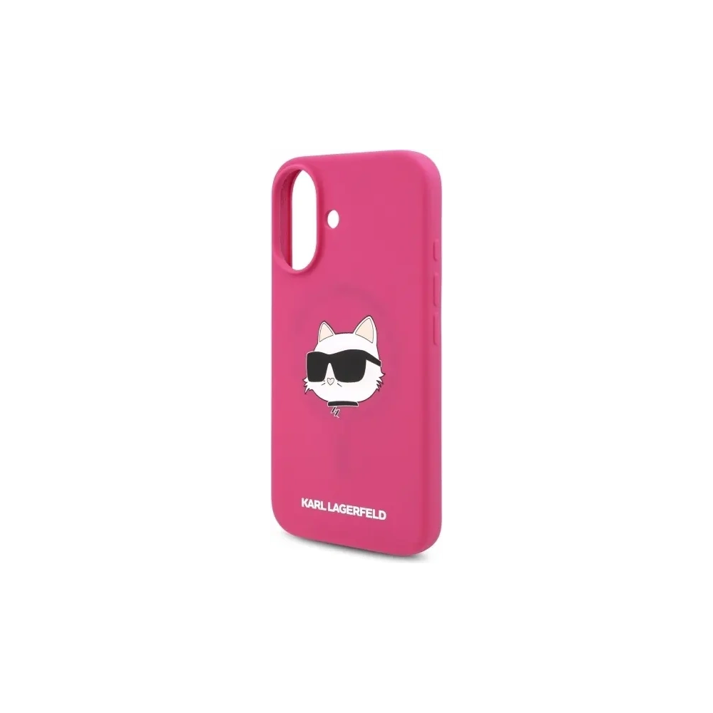 Etui Karl Lagerfeld KLHMP16SSCHPPLF Apple iPhone 16 hardcase Silicone Choupette Head Print MagSafe fuksja/fuschia