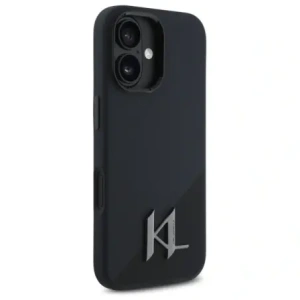 Kup Karl Lagerfeld KLHMP16SSCMKMPCK Apple iPhone 16 kemény tok Szilikon Shadow Metal Inicial MagSafe fekete - KLD21772 - {ean13} - Sklep Home Screen
