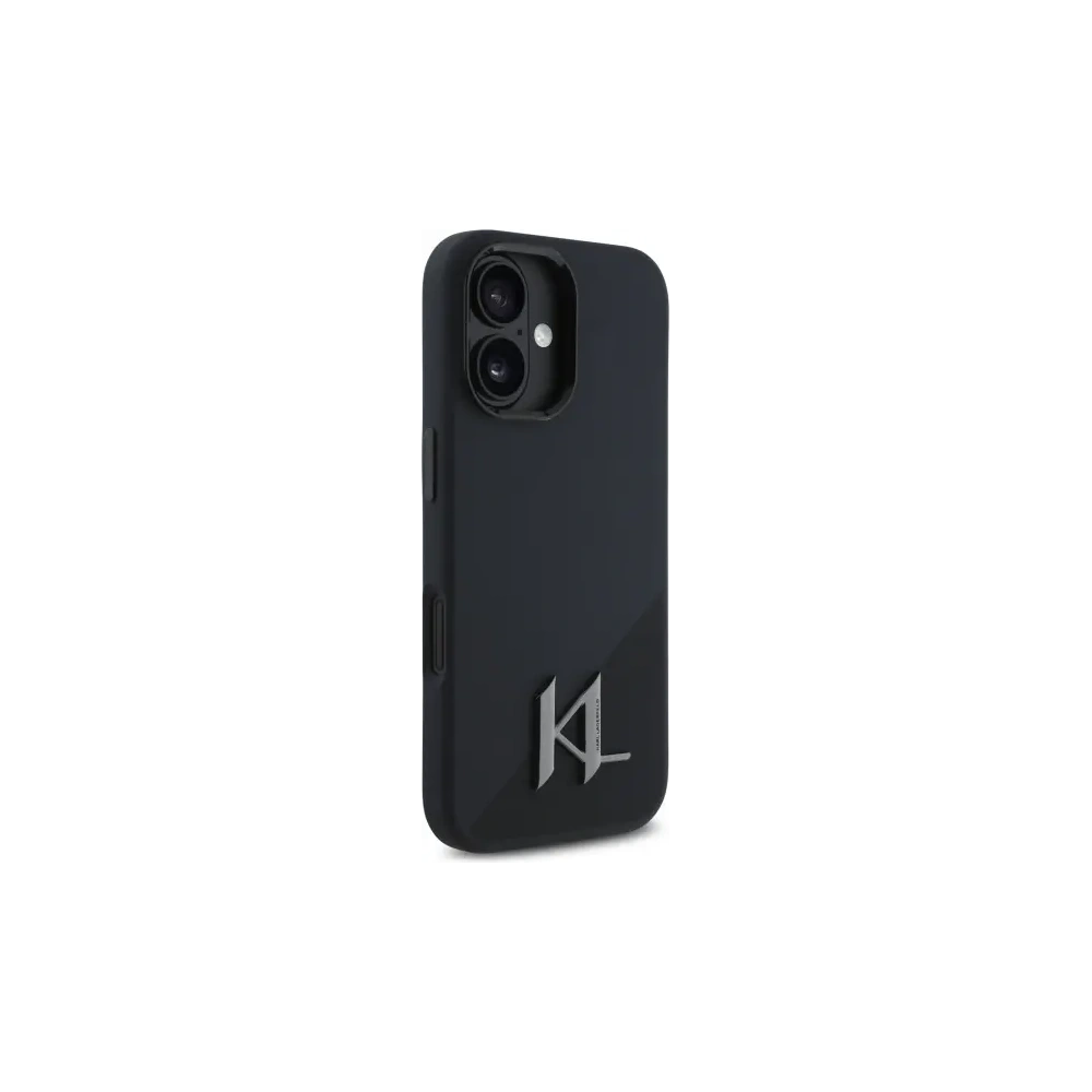 Etui Karl Lagerfeld KLHMP16SSCMKMPCK Apple iPhone 16 hardcase Silicone Shadow Metal Initial MagSafe czarny/black