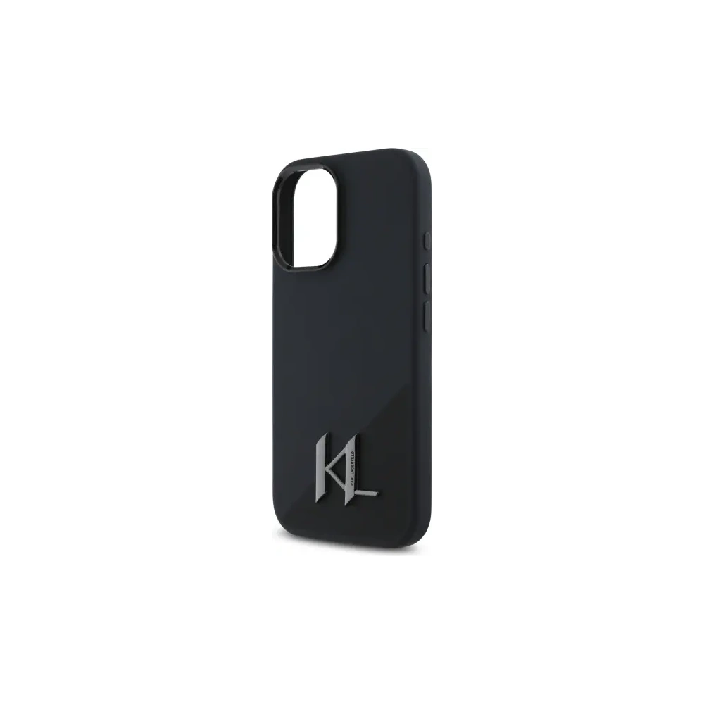 Etui Karl Lagerfeld KLHMP16SSCMKMPCK Apple iPhone 16 hardcase Silicone Shadow Metal Initial MagSafe czarny/black