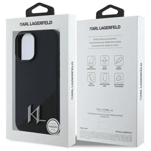 Kup Karl Lagerfeld KLHMP16SSCMKMPCK Apple iPhone 16 husă din silicon Shadow Metal Initial MagSafe neagră - KLD21772 - {ean13} - Sklep Home Screen
