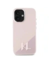Buy Karl Lagerfeld KLHMP16SSCMKMPCP Apple iPhone 16 hardcase Silicone Shadow Metal Initial MagSafe pink - KLD21773 - {ean13} - Home Screen Store Europe