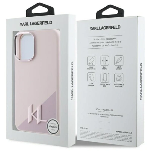 Kup Etui Karl Lagerfeld KLHMP16SSCMKMPCP Apple iPhone 16 hardcase Silicone Shadow Metal Initial MagSafe różowy/pink - KLD21773 - {ean13} - Sklep Home Screen