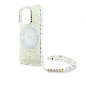 Kup Etui Guess GUHMP16XHCPOFPH Apple iPhone 16 Pro Max hardcase IML Flowers Allover Electro With Pearl Strap MagSafe biały/white - GUE3673 - {ean13} - Sklep Home Screen
