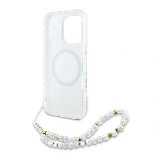 Kup Guess GUHMP16XHCPOFPH Apple iPhone 16 Pro Max Hardcase IML Blumen Allover Elektro mit Perlenriemen MagSafe weiß - GUE3673 - {ean13} - Sklep Home Screen