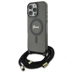 Kup Guess GUHMP16XHCTSGNSK Apple iPhone 16 Pro Max husă rigidă Crossbody Cord Script MagSafe neagră - GUE3674 - {ean13} - Sklep Home Screen