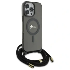 Kup Guess GUHMP16XHCTSGNSK Apple iPhone 16 Pro Max husă rigidă Crossbody Cord Script MagSafe neagră - GUE3674 - {ean13} - Sklep Home Screen