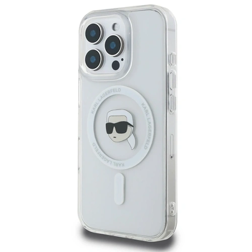 Kup Karl Lagerfeld KLHMP16XHLSKIH Apple iPhone 16 Pro Max Hardcase IML Metall Karl Kopf MagSafe weiß - KLD21776 - {ean13} - Sklep Home Screen