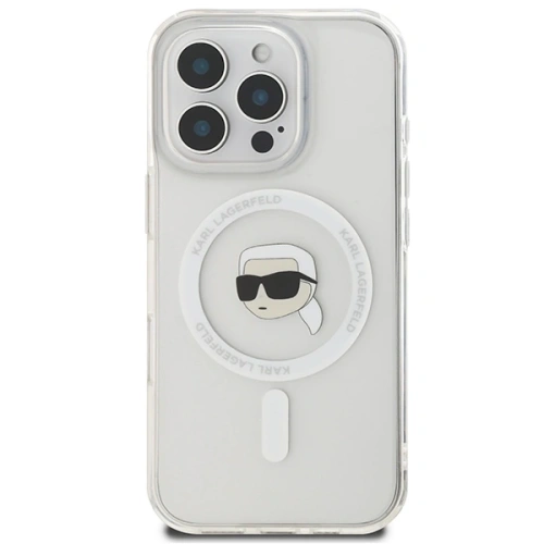 Kup Karl Lagerfeld KLHMP16XHLSKIH Apple iPhone 16 Pro Max Hardcase IML Metall Karl Kopf MagSafe weiß - KLD21776 - {ean13} - Sklep Home Screen