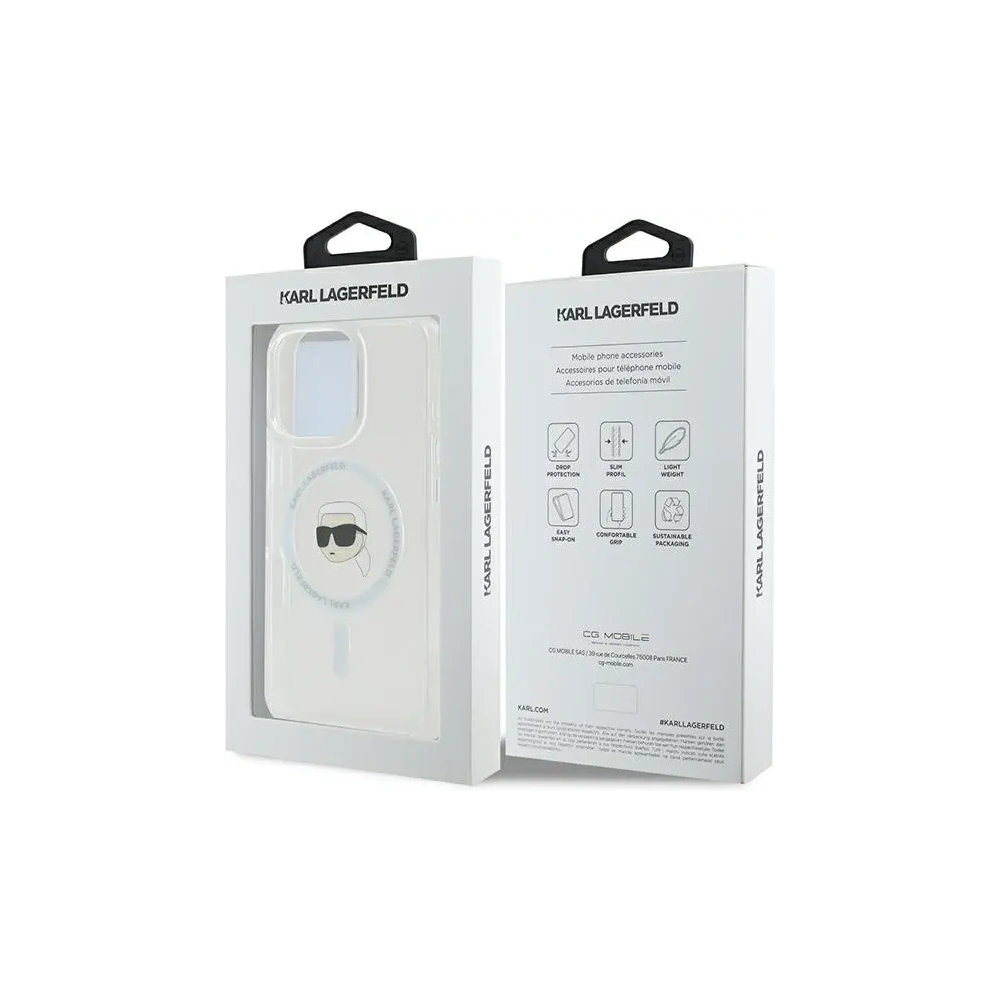 Etui Karl Lagerfeld KLHMP16XHLSKIH Apple iPhone 16 Pro Max hardcase IML Metal Karl Head MagSafe biały/white