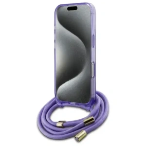 Buy Guess GUHMP16XHCTSGNSU Apple iPhone 16 Pro Max hardcase Crossbody Cord Script MagSafe purple - GUE3676 - {ean13} - Home Screen Store Europe