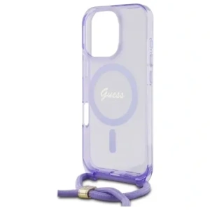 Buy Guess GUHMP16XHCTSGNSU Apple iPhone 16 Pro Max hardcase Crossbody Cord Script MagSafe purple - GUE3676 - {ean13} - Home Screen Store Europe
