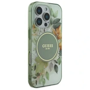 Kup Guess GUHMP16XHFWBDCEN Apple iPhone 16 Pro Max Hardcase IML Blume & Tonal Circle MagSafe grün - GUE3677 - {ean13} - Sklep Home Screen