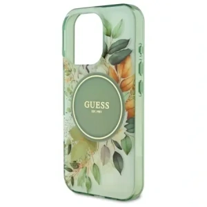 Kup Guess GUHMP16XHFWBDCEN Apple iPhone 16 Pro Max Hardcase IML Blume & Tonal Circle MagSafe grün - GUE3677 - {ean13} - Sklep Home Screen