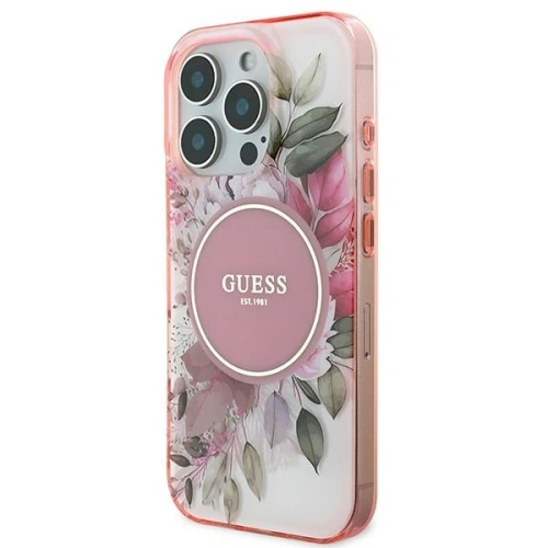 Kup Guess GUHMP16XHFWBDCEP Apple iPhone 16 Pro Max Hardcase IML Blume & Tonaler Kreis MagSafe pink - GUE3678 - {ean13} - Sklep Home Screen