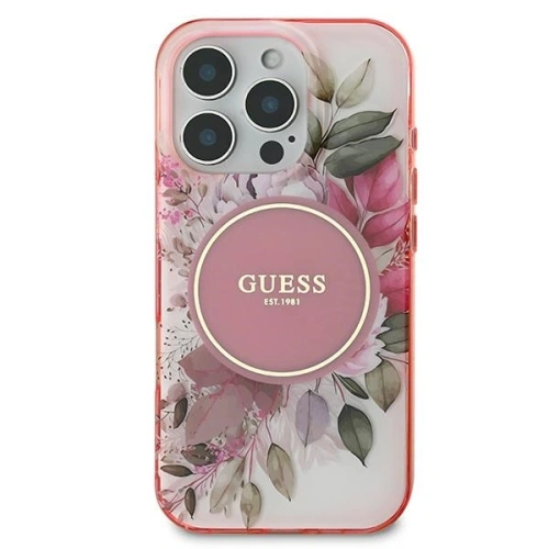 Kup Guess GUHMP16XHFWBDCEP Apple iPhone 16 Pro Max Hardcase IML Blume & Tonaler Kreis MagSafe pink - GUE3678 - {ean13} - Sklep Home Screen