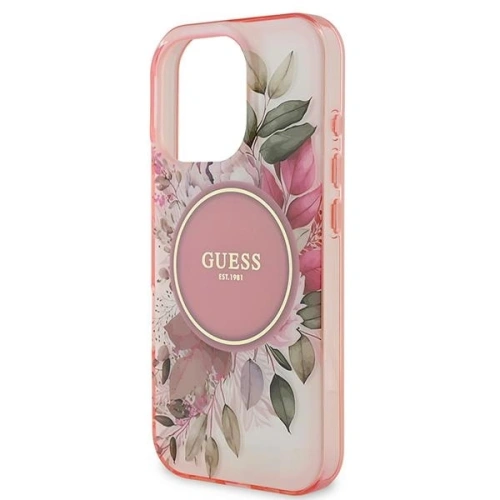 Kup Guess GUHMP16XHFWBDCEP Apple iPhone 16 Pro Max Hardcase IML Blume & Tonaler Kreis MagSafe pink - GUE3678 - {ean13} - Sklep Home Screen