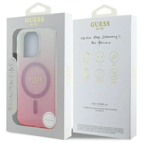 Kup Guess GUHMP16XHGRCELP Apple iPhone 16 Pro Max hardcase IML Glitter Gradient MagSafe roz - GUE3679 - {ean13} - Sklep Home Screen