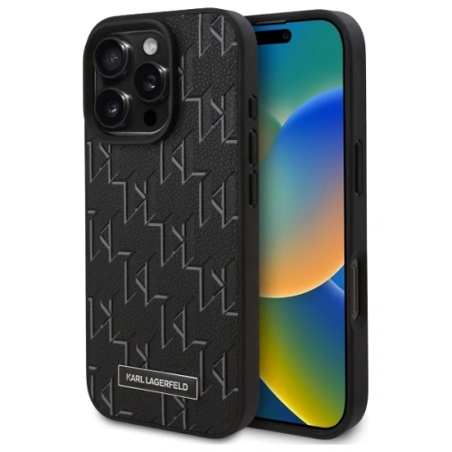 Kup Karl Lagerfeld KLHMP16XPKHPORPK Apple iPhone 16 Pro Max carcasă din piele Monogram Logo Metal MagSafe negru - KLD21780 - {ean13} - Sklep Home Screen