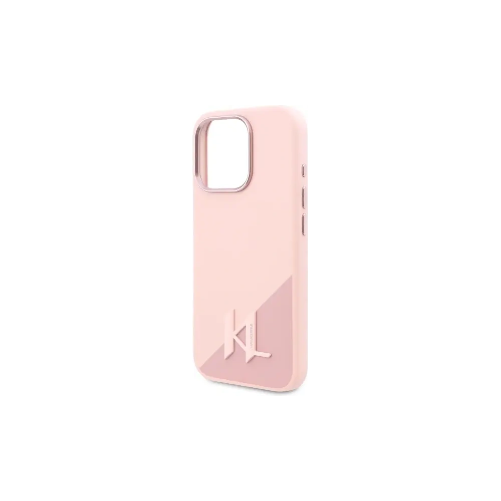 Etui Karl Lagerfeld KLHMP16XSCMKMPCP Apple iPhone 16 Pro Max hardcase Silicone Shadow Metal Initial MagSafe różowy/pink