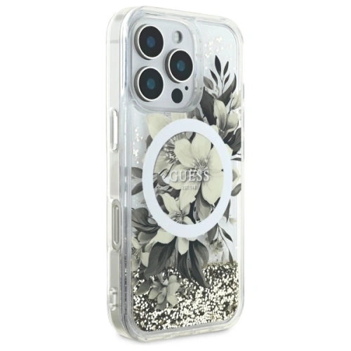 Kup Etui Guess GUHMP16XLFMWTE Apple iPhone 16 Pro Max hardcase Liquid Glitter Flower MagSafe beżowy/beige - GUE3681 - {ean13} - Sklep Home Screen