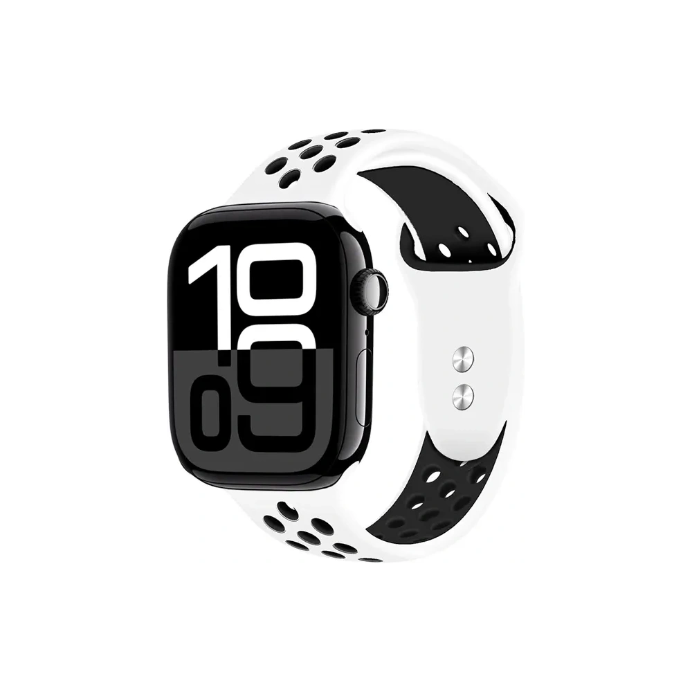 Pasek Crong Duo Sport Apple Watch 44/45/46/49mm (biały/czarny)