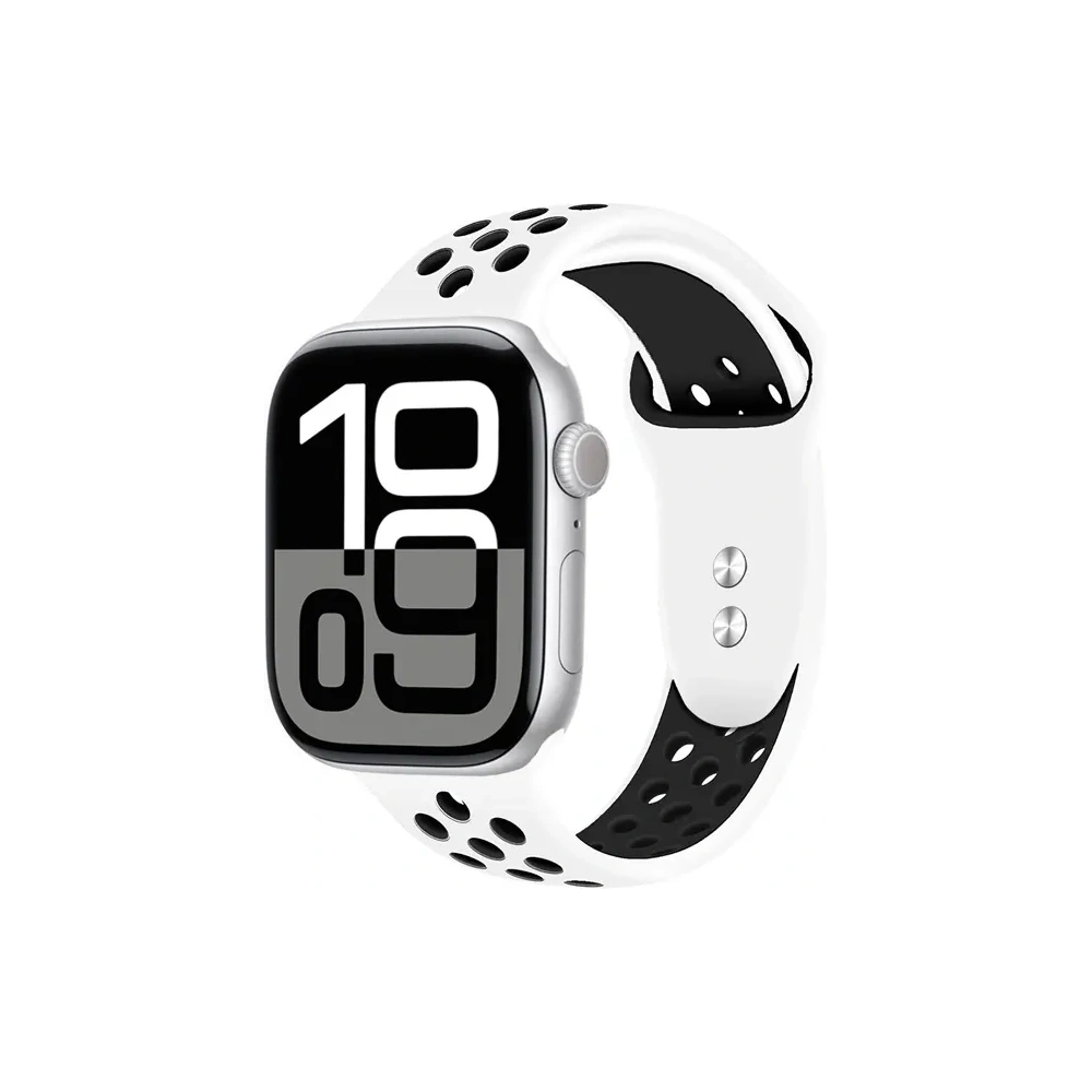 Pasek Crong Duo Sport Apple Watch 44/45/46/49mm (biały/czarny)