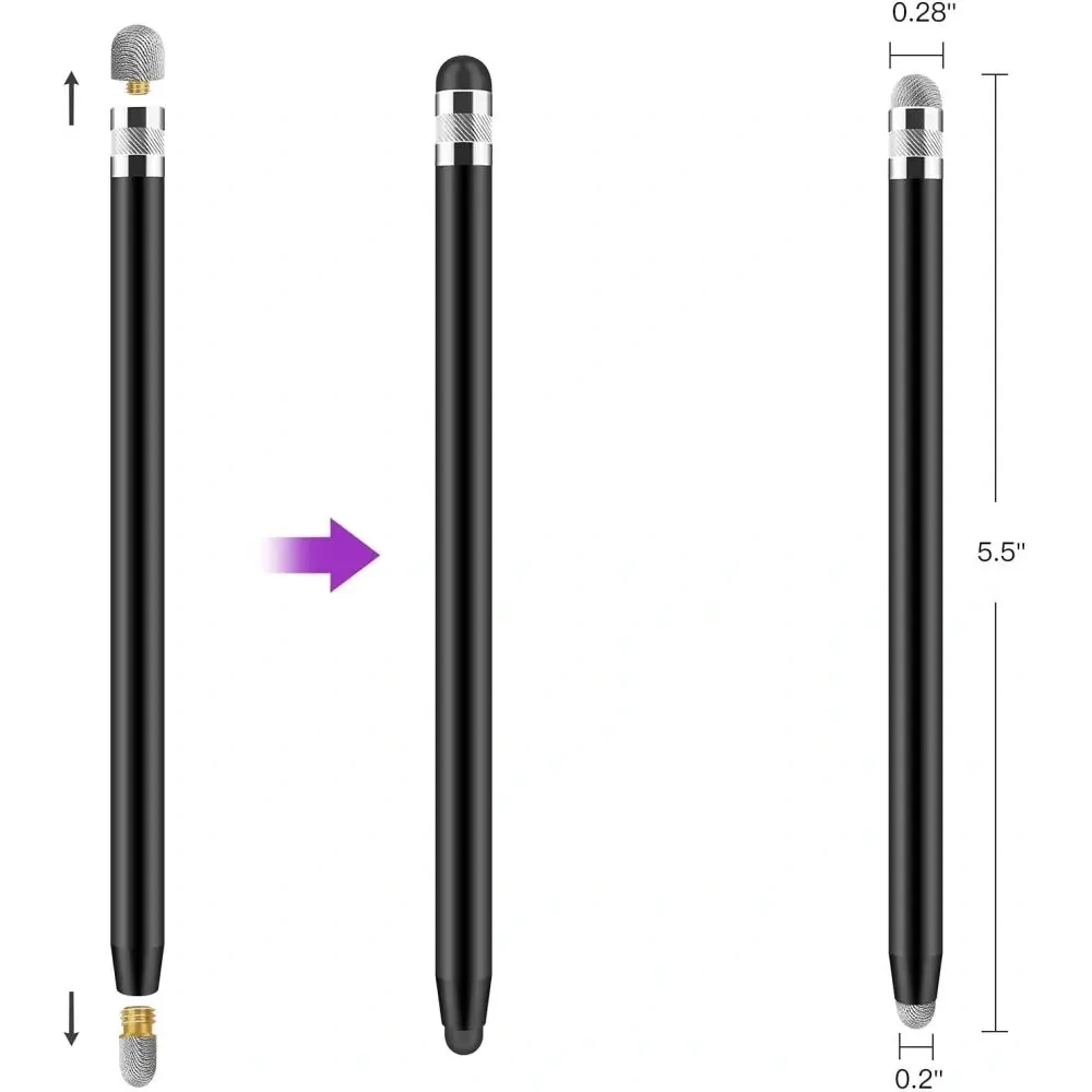 Rysik Tech-Protect USP100 4-tip Touch Stylus Pen Black
