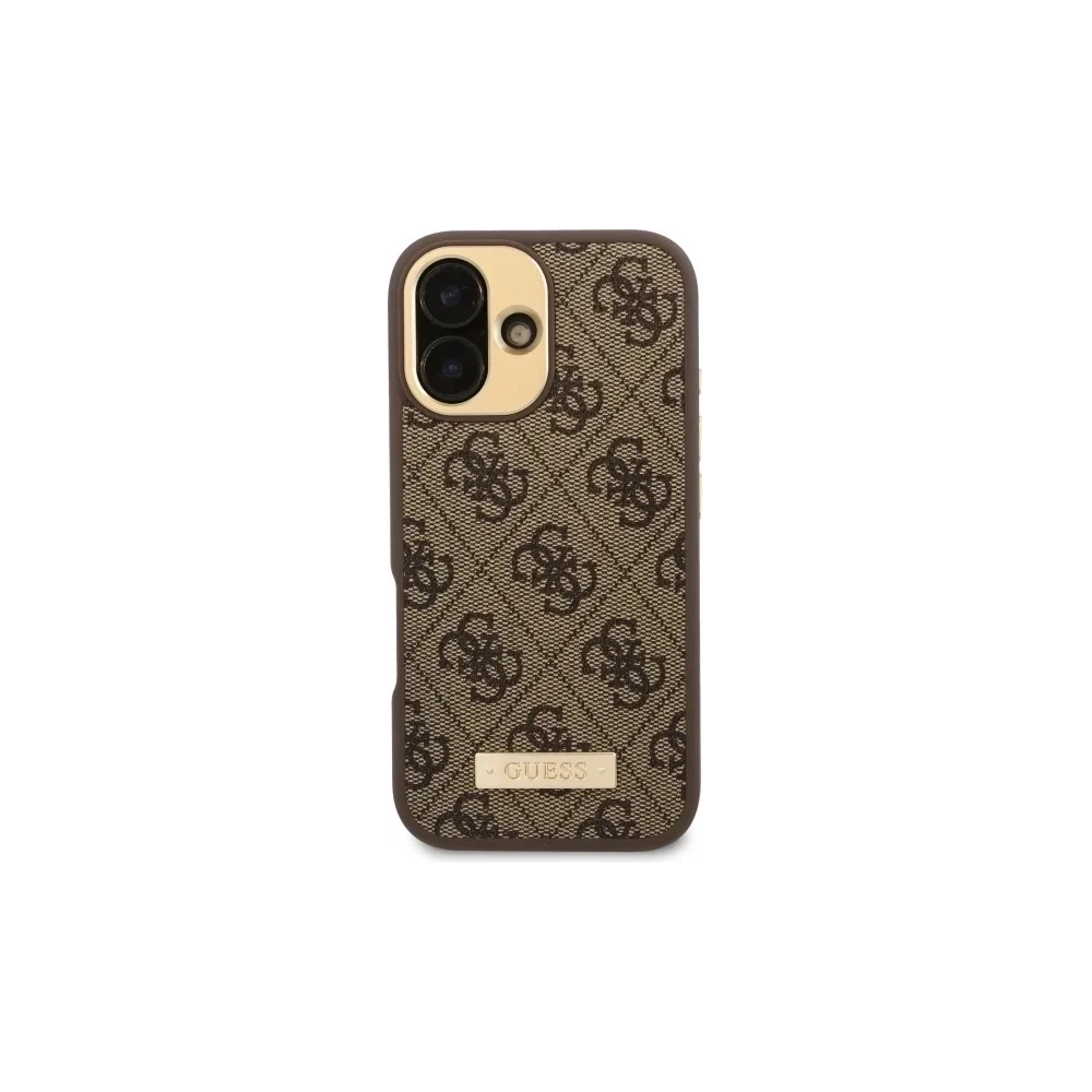 Etui Guess GUHMP16MU4GPRW Apple iPhone 16 Plus hardcase 4G Logo Plate MagSafe brązowy/brown