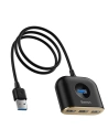 USB adapter 4w1 Baseus Square Round, HUB USB 3.0 1x USB 3.0 + 3x USB 2.0-hoz, 1m (fekete)