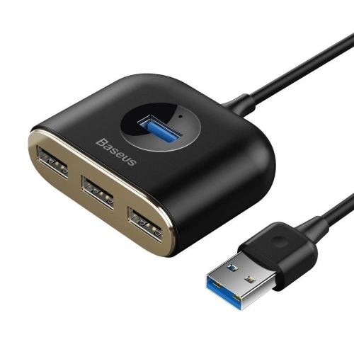Kup Adapter USB 4w1 Baseus Square Round, HUB USB 3.0 do 1x USB 3.0 + 3x USB 2.0, 1m (czarny) - BSU1266BLK - {ean13} - Sklep Home Screen