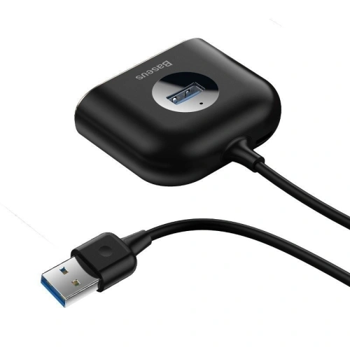 Kup Adapter USB 4w1 Baseus Square Round, HUB USB 3.0 do 1x USB 3.0 + 3x USB 2.0, 1m (czarny) - BSU1266BLK - {ean13} - Sklep Home Screen