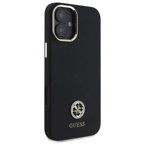 Buy Guess GUHCP16SM4DGPK Apple iPhone 16 hardcase Silicone Logo Strass 4G black - GUE4063 - {ean13} - Home Screen Store Europe