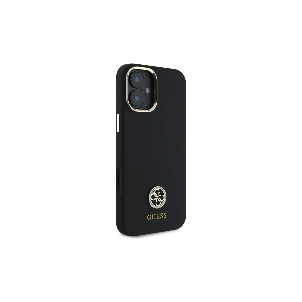 Etui Guess GUHCP16SM4DGPK Apple iPhone 16 hardcase Silicone Logo Strass 4G czarny/black