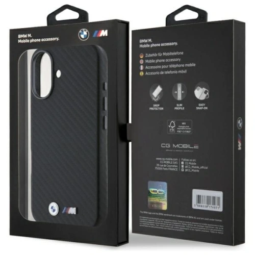 Buy BMW BMHCP16S23PUFWC Apple iPhone 16 hardcase Carbon Wrapped Metal black - BMW689 - {ean13} - Home Screen Store Europe