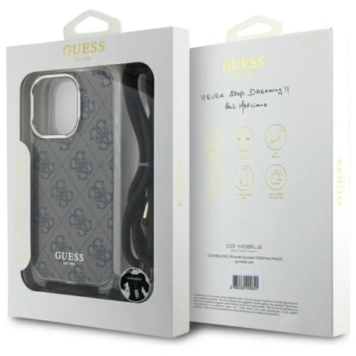 Kup Guess GUHCP16LHC4SEW Apple iPhone 16 Pro husă rigidă Crossbody Cord 4G Print maro - GUE4067 - {ean13} - Sklep Home Screen