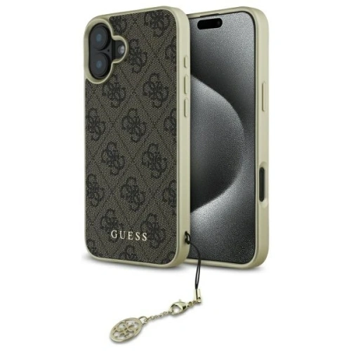 Buy Guess GUHCP16MGF4GBR Apple iPhone 16 Plus hardcase 4G Charms Collection brown - GUE4068 - {ean13} - Home Screen Store Europe