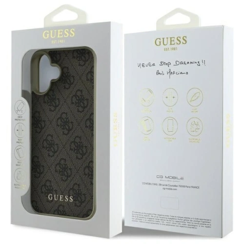 Buy Guess GUHCP16MGF4GBR Apple iPhone 16 Plus hardcase 4G Charms Collection brown - GUE4068 - {ean13} - Home Screen Store Europe
