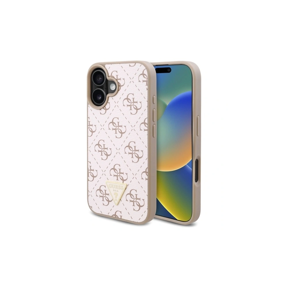 Etui Guess GUHCP16MPG4GPH Apple iPhone 16 Plus hardcase New 4G Triangle biały/white