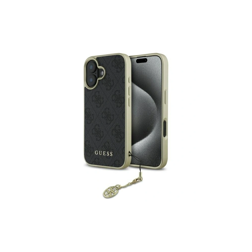 Etui Guess GUHCP16SGF4GGR Apple iPhone 16 hardcase 4G Charms Collection czarny/black