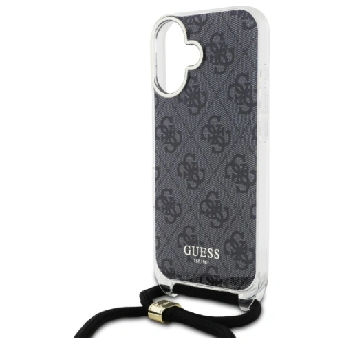 Buy Guess GUHCP16SHC4SEK Apple iPhone 16 hardcase Crossbody Cord 4G Print black - GUE4073 - {ean13} - Home Screen Store Europe