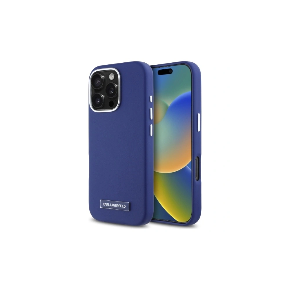Etui Karl Lagerfeld KLHMP16XPGMSRPB Apple iPhone 16 Pro Max hardcase FW Metal Plate MagSafe niebieski/blue